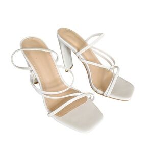 Thin Strap Chucky Heeled Sling back Sandals